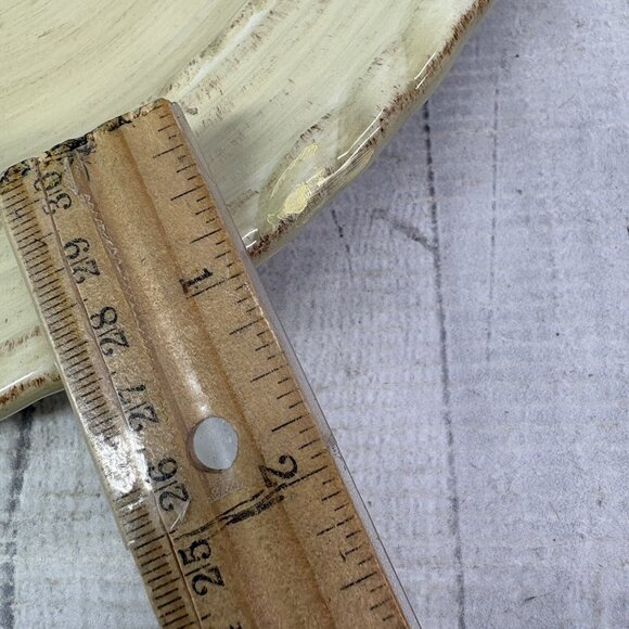 Roscher & Co BELLINI CREAM Embossed Rope Ring Earthenware  Dinner Plates Set 4 - Picture 16 of 16